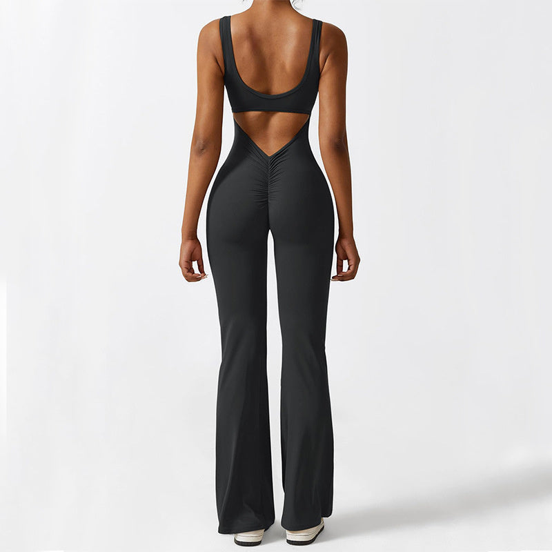 FlareFit – Ärmelloser Jumpsuit für Fitness & Yoga