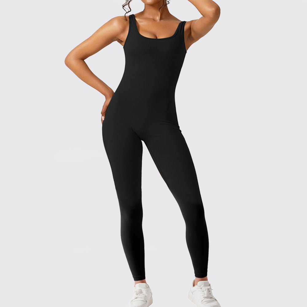 FlareFit – Ärmelloser Jumpsuit für Fitness & Yoga