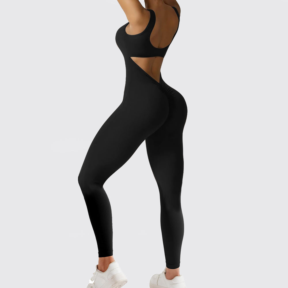 FlareFit – Ärmelloser Jumpsuit für Fitness & Yoga